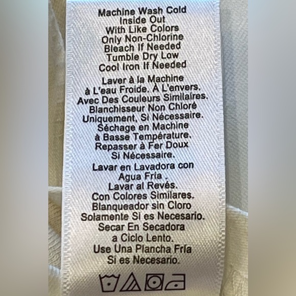 EUC NATION LTD 100% Pima Cotton Scoop Neck Short Rolled Sleeve T-Shirt L Cream - Picture 9 of 9